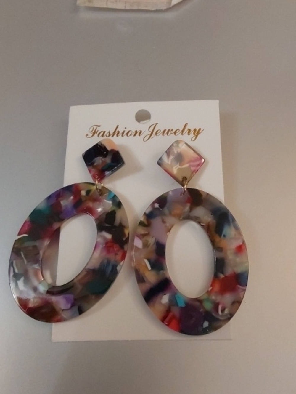Acrylic Geometric  cut out  Earrings Stud Confetti  Color